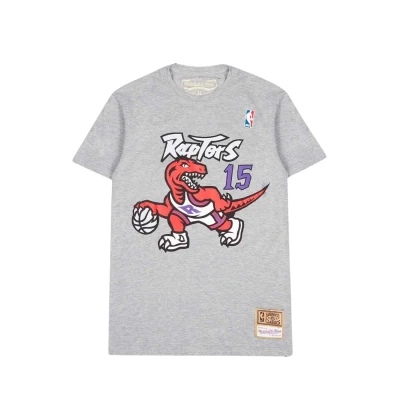 Afbeelding van Mitchell &amp; Ness Vince Carter 15 Toronto Raptors Heather Grijs NBA Name and Number Tee TShirt L