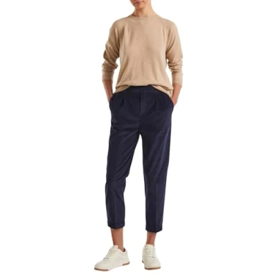 Afbeelding van Benetton dames Fijngebreide pullover in kasjmierblend met ronde hals de kleur Camel, maat: M