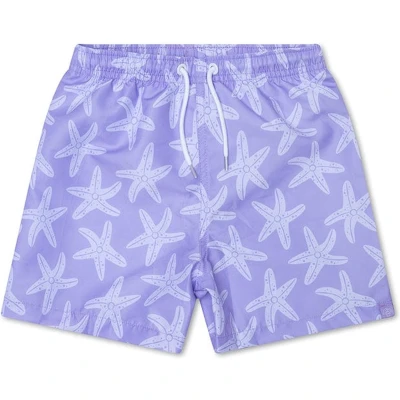 Afbeelding van Swim Essentials Zwemboxer/Zwembroek Jongens UV Zwemkleding Lila Sea Star Maat 86/92