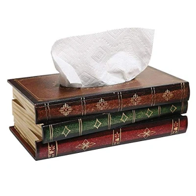 Afbeelding van Tissue Box Houders, Cover Servethouder Houten Facial Dispenser voor Thuiskantoor Auto (Rood)