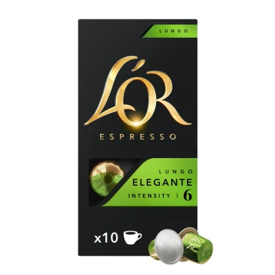 Afbeelding van Koffiecups LOr espresso Lungo Elegante 10 stuks