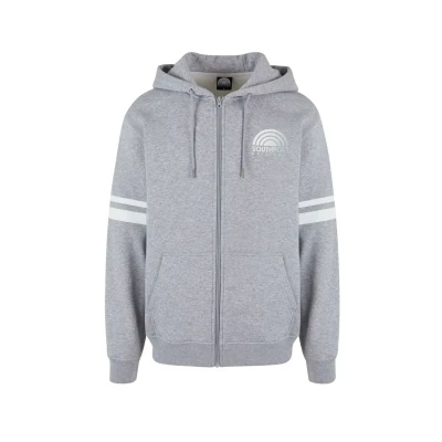 Afbeelding van Southpole College Zip Hoody, Herentrui met capuchon, casual hoodie ritssluiting, voor heren, Heathergrey/White, XXL