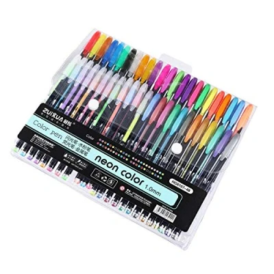 Afbeelding van Gel Pens Glitter Set SENRISE Highlighter Pen Gekleurde Metallic voor Kinderen Volwassenen School Kleurboeken, Doodling, Tekenen, Schilderen 48 Colors Mixed Veelkleurig