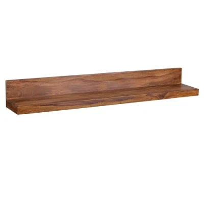 Afbeelding van FineBuy Wandplank 140 cm Sheesham Massief Hout Muurplank Hangende Plank voor de Wand Zwevend