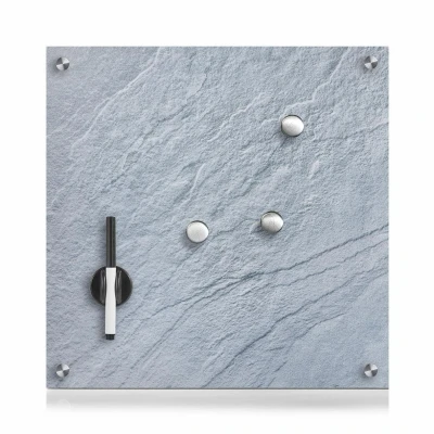Afbeelding van Zeller Present Prikbord Leisteen Glas, grijs 40x40