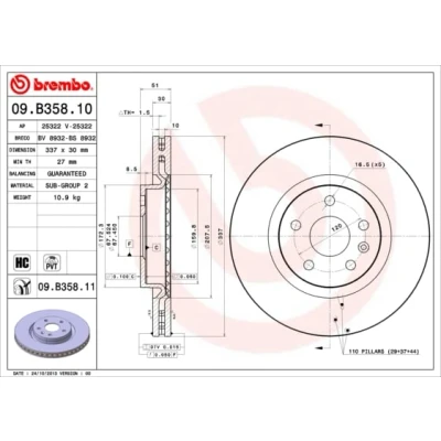 Afbeelding van Brembo Remschijf 09.B358.11