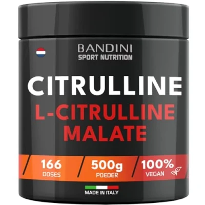 Afbeelding van Bandini® L citrulline malate 500 g, 3 g per dagelijkse dosis, malaat formule in de verhouding 2:1, perfect voor intensieve training, smaakneutraal poeder