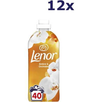 Afbeelding van 12x Lenor Wasverzachter Amber &amp; Orchidee 40 Wasbeurten 840 ml