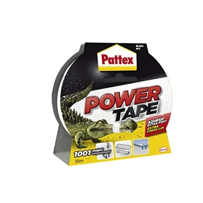 Afbeelding van Pattex Power Tape 25m Wit Ducktape Voor Universeel Gebruik Waterdichte &amp; Extreem Sterk Premium Grip Ducktape.