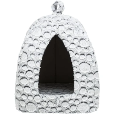 Afbeelding van Trixie kattenmand iglo mila pluche wit / grijs