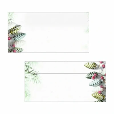 Afbeelding van 4x Kerst envelop Sigel krans gestanst venster druk binnenin 90gr