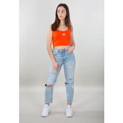 Afbeelding van Alpha Industries Basic CROP Top, Dames, Maat: XL, Atomic red