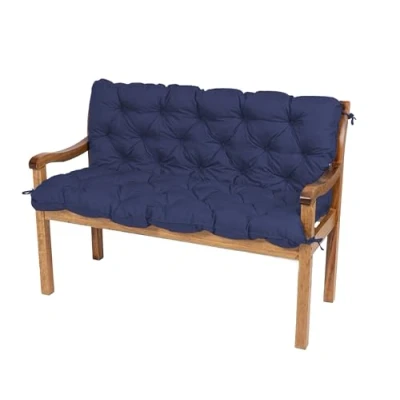 Afbeelding van TexDeko® Tuinbankkussen met rugleuning, waterafstotend, uv bestendig, voor binnen en buiten, zitkussen rugkussen, schommelbank, (130 x 50 cm, donkerblauw)