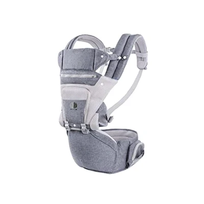Afbeelding van Ergonomische draagtas, 4 posities, met afneembare, verstelbare capuchon, van tot 20 kg, gevoerd en 100% hoogwaardig ademend katoen. (Jungle)