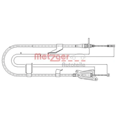 Afbeelding van METZGER 17.0335 Handremkabel Links achter 1745/1608mm COFLE NISSAN: X Trail (T30) 2.2 Di 4x4, 2.5 dCi 2.0 2001 2013