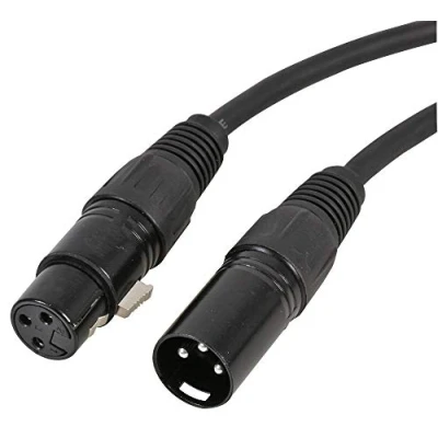 Afbeelding van Pulse PLS00583 3 pins XLR stekker naar socket patchkabel, 0,3m, zwart