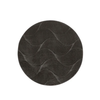 Afbeelding van Rond Zacht Vloerkleed Fuzz Whirl Antraciet 80 Cm