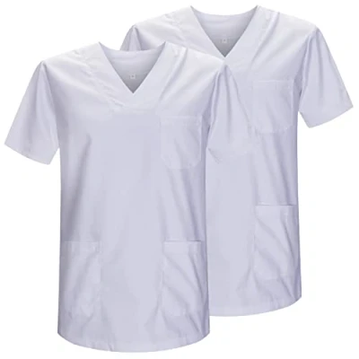 Afbeelding van MISEMIYA Verpakking met 2 stuks, uniseks, gezondheidsuniformen, medisch uniform, Ref.817 x 2, wit 21, 4XL