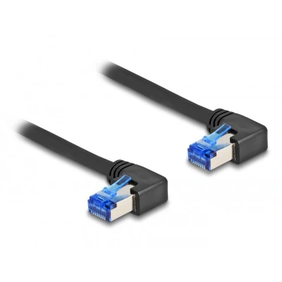 Afbeelding van Delock RJ45 Netzwerkkabel Cat.6A S/FTP rechts gewinkelt 0,5 m schwarz