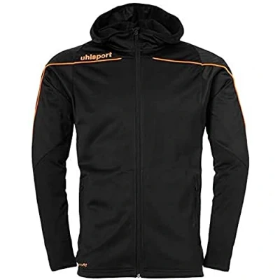Afbeelding van Uhlsport Stream 22 Trainingsjas Met Capuchon Kind Zwart Fluor Oranje Maat 128