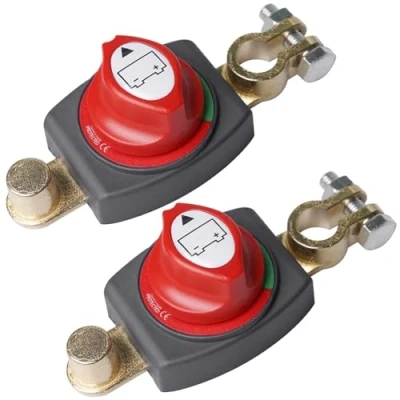 Afbeelding van 2 stuks batterij scheidingsschakelaar, 12 V, batterijschakelaar, auto accu, V batterijscheidingsschakelaar, hoofdschakelaar, stroomschakelaar, batterijisolatieschakelaar