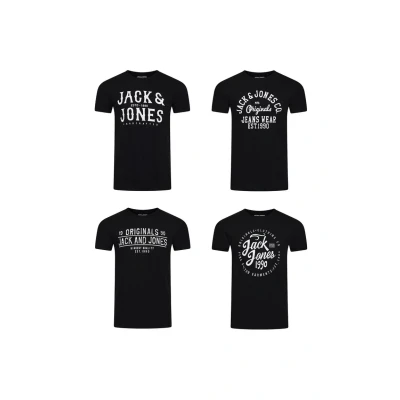 Afbeelding van Jack &amp; Jones 4 Pack print Tshirt Jjlino pack, Heren, Maat: XL,