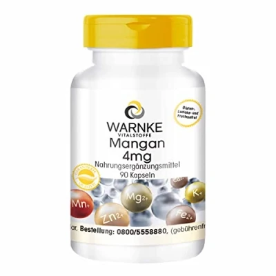 Afbeelding van Mangaan 4mg Mangaangluconaatcapsules veganistisch &amp; hoog gedoseerd 90 Capsules Warnke Vitalstoffe Duitse apothekerskwalitei
