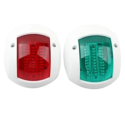 Afbeelding van Navigatieverlichting voor boten, paar signaallamp bolvormig rood groen LED waterdicht boot navigatielicht DC12V 24V 3W(Wit)