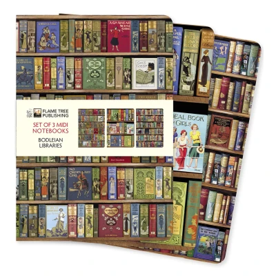 Afbeelding van Bodleian Libraries Set of 3 Midi Notebooks: Unser beliebten Mittelformat Notizbücher im 3er Pack mit flexiblen, künstlerisch gestalteten Einbänden jeweils unterschiedlichen Motiven des Künstlers