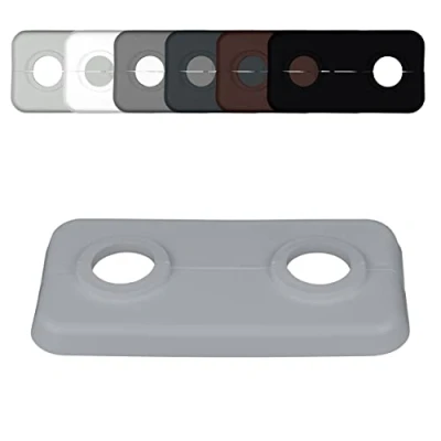 Afbeelding van FUX Dubbele rozetten voor verwarmingsbuizen, 12 mm 21,3 mm, 2 delig, verwarming, buisafdekking, afdekrozetten, bekleding, radiatoren rozetten, polypropyleen in speciale kleuren (15 RAL 7040)