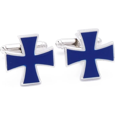 Afbeelding van Manchetknopen Klassiek Blauw Emaille Kruis