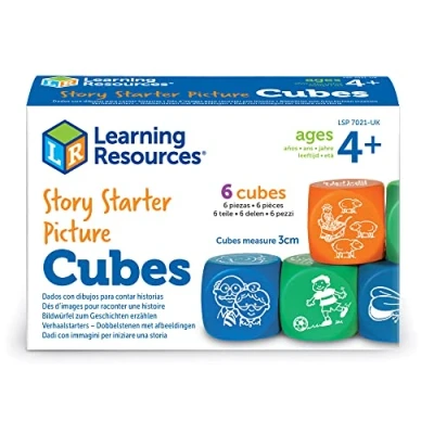 Afbeelding van Learning Resources Verhaalstarters Dobbelstenen met afbeeldingen, gespreksdobbelstenen voor kinderen, educatief speelgoed, woordenschatspelletjes communicatie ontwikkeling, 4+