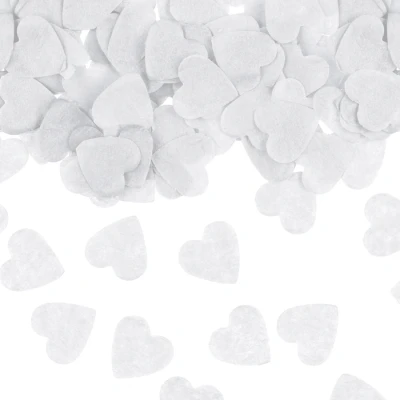 Afbeelding van hartjes confetti bio wit