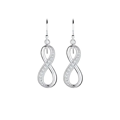 Afbeelding van Elli Infinity Zirkonia Oorbellen, Dames, Maat: One Size, Silber