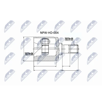 Afbeelding van Homokineet reparatie set, aandrijfas NTY NPW HD 004