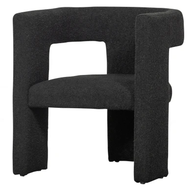 Afbeelding van Woood Tiwa fauteuil bouclé donkergrijs Boucle