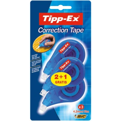 Afbeelding van Correctieroller Tipp ex zijwaarts 4.2mmx12m blister 2+1 gratis