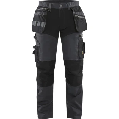 Afbeelding van Blaklader Werkbroek met stretchpanelen en spijkerzakken 1599 1343 Donkergrijs/Zwart C56