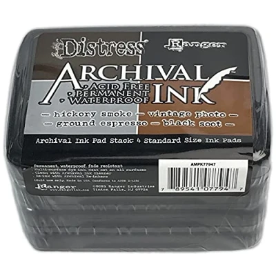 Afbeelding van Ranger Distress Archival 4 Pack Basics (Black,Espr,Smoke, Photo) AMPK77947 Tim Holtz (07 21)
