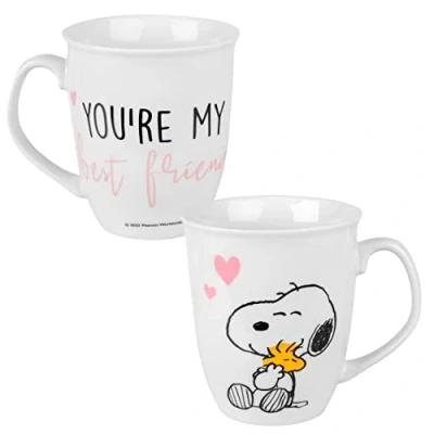 Afbeelding van The Peanuts Snoopy You&#039;re my best friend mok, koffiemok, wit, van keramiek, 280 ml