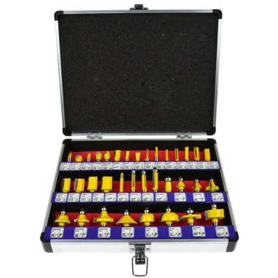 Afbeelding van GEKO Frezen set 35 delig HSS staal 8 mm schacht Inclusief aluminium koffer
