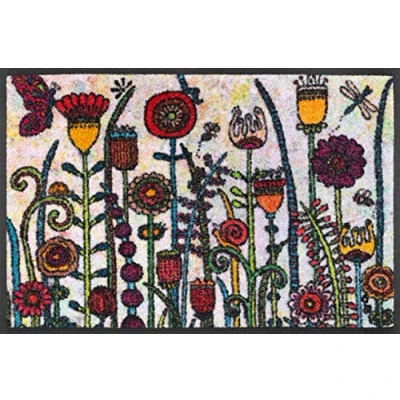Afbeelding van wash+dry by Kleen Tex Mat Dag zon Inloopmat, motief bloemen, antislip, wasbaar