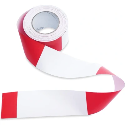 Afbeelding van Kortpack Afzetlint Van Papier 75 Mm X 100 Meter Rood Wit (1 Rol)