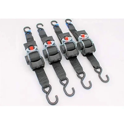 Afbeelding van 4 stuks automatische sjorriem spanriem met S haken 3,0 m x 50 mm 750/1500 daN