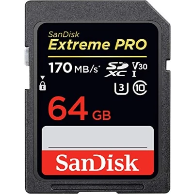Afbeelding van Sandisk SDXC kaart 64 GB, Extreme PRO, U3, UHS I, 4K UHD 170 MB/s, (W) 90 blisterverpakking