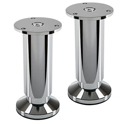 Afbeelding van SOTECH 2 stuks meubelpoten TERRA hoogte 120 mm gepolijst chroom verstelbaar tot max. 15 mm, belastbaar 250 kg/elke poot