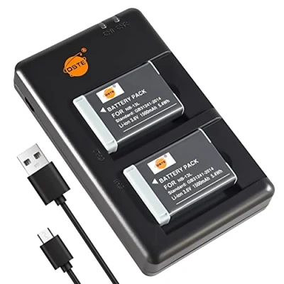 Afbeelding van DSTE 2 stuks NB 13L (1500mAh/3,6V) batterijladerset compatibel voor Canon PowerShot G5X, G7X, G9X, G7X Mark II, G9X SX720 HS, SX620 G1 X III