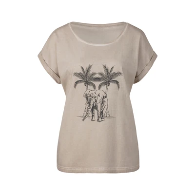 Afbeelding van Vivance Tshirt print, Dames, Maat: 40/42, Beige