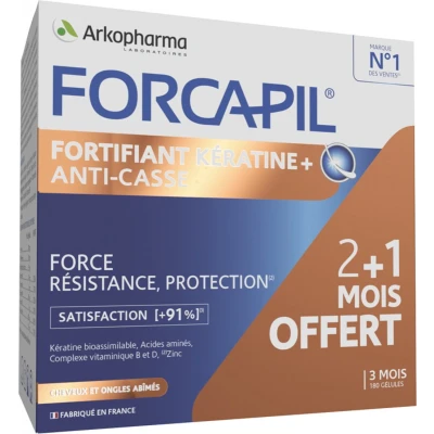 Afbeelding van Arkopharma Forcapil Keratine Versterker+ 3 Maanden Programma 120 + 60 Capsules