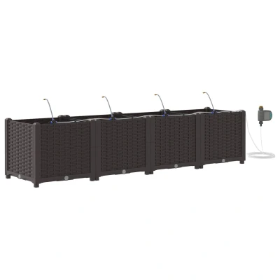 Afbeelding van vidaXL Tuinplanten met Water Irrigatiesysteem 4 stuks Bruin